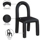 Set di 2 sedie da pranzo in pelle vegana con gambe in metallo – Stile moderno