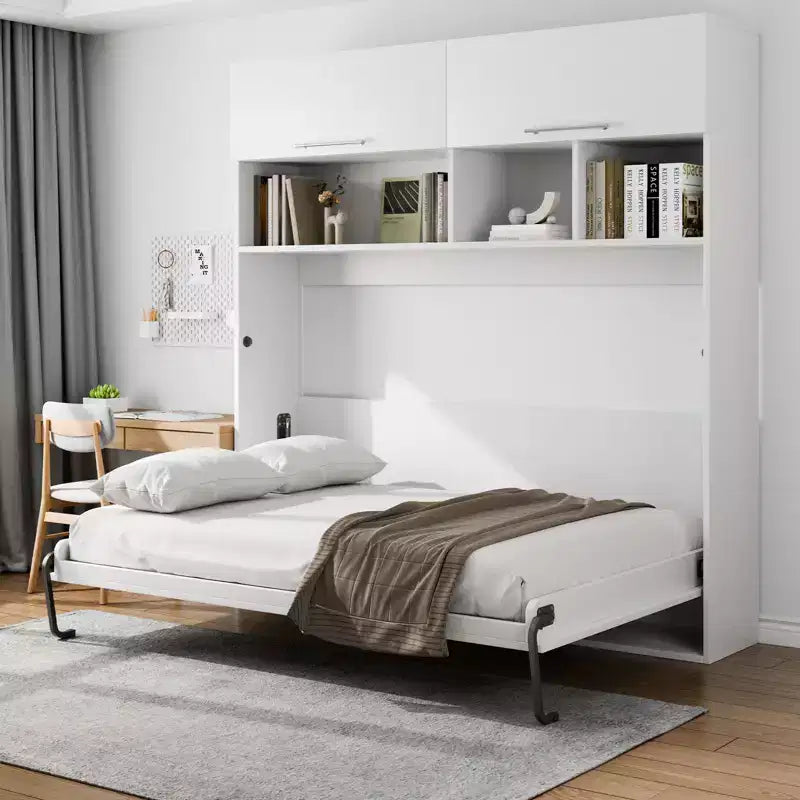 Kit letto a muro fai da te Queen Size – Ferramenta per letto a scomparsa con leva pneumatica, nero