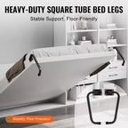 Kit letto a muro fai da te Queen Size – Ferramenta per letto a scomparsa con leva pneumatica, nero