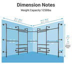 Appendiabiti ad angolo a parete a forma di L, nero/oro, sistema armadio per 2 persone