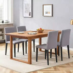 Set di 4 sedie da pranzo moderne minimaliste imbottite con gambe in metallo – Grigio