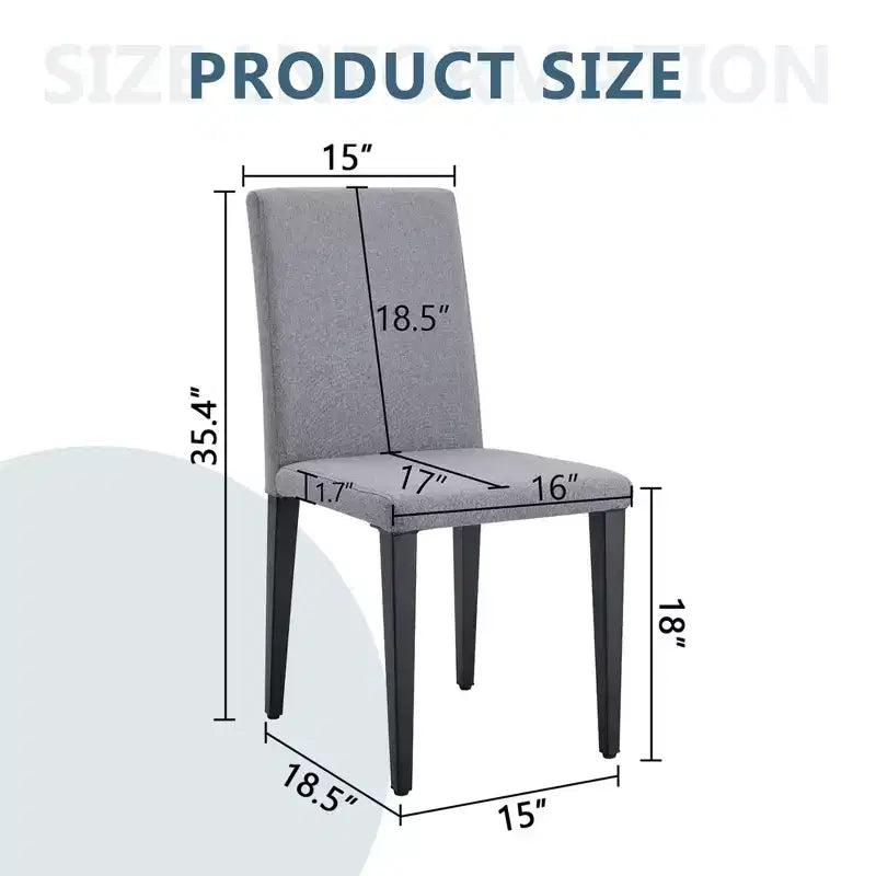 Set di 4 sedie da pranzo moderne minimaliste imbottite con gambe in metallo – Grigio