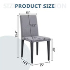 Set di 4 sedie da pranzo moderne minimaliste imbottite con gambe in metallo – Grigio
