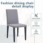 Set di 4 sedie da pranzo moderne minimaliste imbottite con gambe in metallo – Grigio
