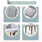 Set di 4 sedie da pranzo moderne minimaliste imbottite con gambe in metallo – Grigio