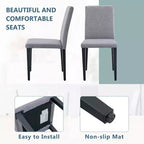 Set di 4 sedie da pranzo moderne minimaliste imbottite con gambe in metallo – Grigio