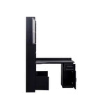Scrivania moderna a forma di L 2-in-1 da 5" con ante in vetro, cassetti e libreria