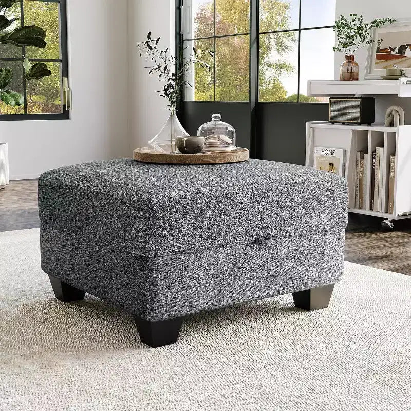 Divano componibile a U grande da 140 pollici con pouf chaise longue, divano modulare convertibile con pouf a 7 posti per soggiorno, ufficio - Grigio