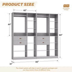 Sistema organizer per armadi indipendente da 40" con ripiani a torre e cassetti in legno