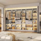 Sistema organizer per armadi indipendente da 40" con ripiani a torre e cassetti in legno