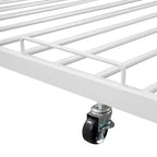 Struttura letto a piattaforma in metallo con letto estraibile, letto a piattaforma con testiera imbottita e porte USB