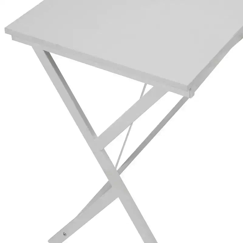 Scrivania angolare minimalista da 62" con gambe incrociate e ampio piano del tavolo