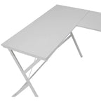 Scrivania angolare minimalista da 62" con gambe incrociate e ampio piano del tavolo