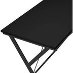 Scrivania angolare minimalista da 62" con gambe incrociate e ampio piano del tavolo