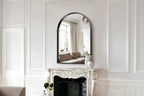 Specchio da parete ad arco con cornice in metallo nero 24"x36" – Bagno, camera da letto e ingresso