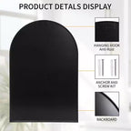 Specchio da parete ad arco con cornice in metallo nero 24"x36" – Bagno, camera da letto e ingresso