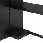 Letto a soppalco da gioco Twin/Full con scrivania, contenitore e luci a LED – Struttura in legno nero
