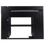 Letto a soppalco da gioco Twin/Full con scrivania, contenitore e luci a LED – Struttura in legno nero