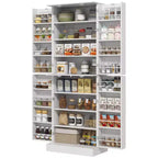 65 Kitchen Cabinet, Kitchen Pantry Cabinet with 4 Doors and 16 Door Shelves for Dining Room
