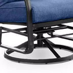 Set di 2 poltrone girevoli a dondolo – Cuscino Blu Navy e Struttura in Acciaio Nero