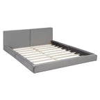 Letto a piattaforma Queen Size in velluto, letto imbottito a terra con telaio solido per bambini e adulti