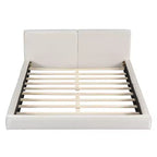 Letto a piattaforma Queen Size in velluto, letto imbottito a terra con telaio solido per bambini e adulti