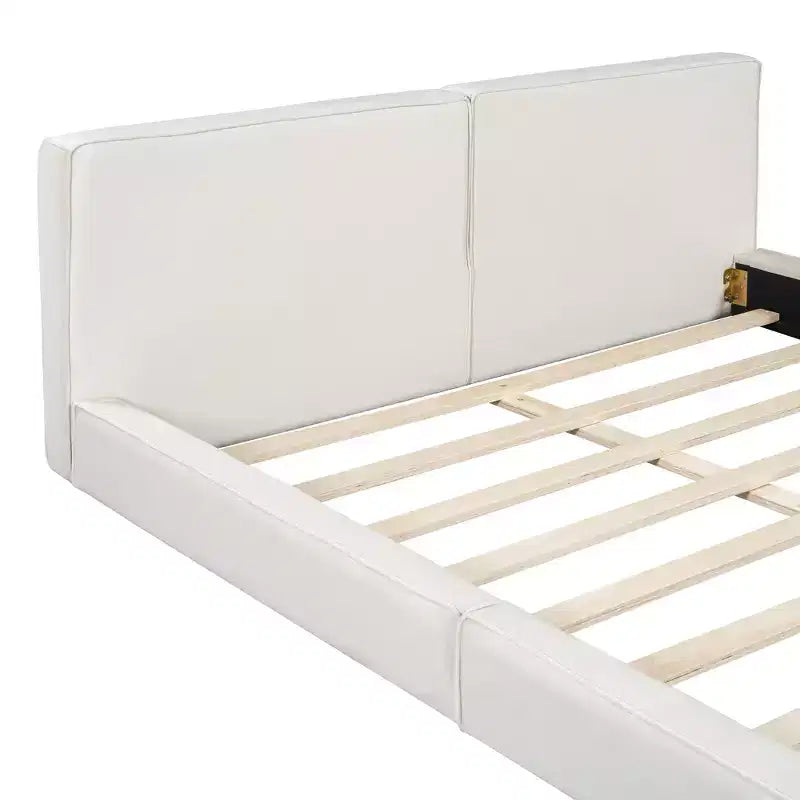 Letto a piattaforma Queen Size in velluto, letto imbottito a terra con telaio solido per bambini e adulti
