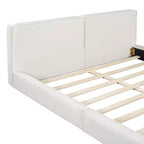 Letto a piattaforma Queen Size in velluto, letto imbottito a terra con telaio solido per bambini e adulti