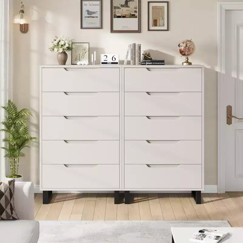 5 Comò per camera da letto, , Armadio in legno Contenitore verticale autonomo per soggiorno