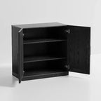 Madia Buffet in Legno Nero da 31" con 2 Ante e Ripiano Regolabile