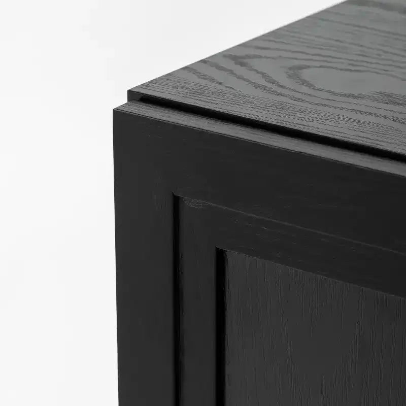 Madia Buffet in Legno Nero da 31" con 2 Ante e Ripiano Regolabile
