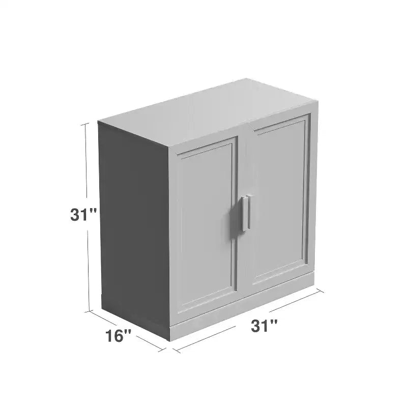 Madia Buffet in Legno Nero da 31" con 2 Ante e Ripiano Regolabile