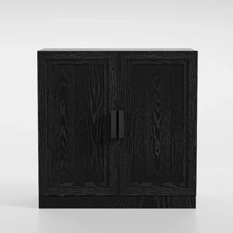 Madia Buffet in Legno Nero da 31" con 2 Ante e Ripiano Regolabile