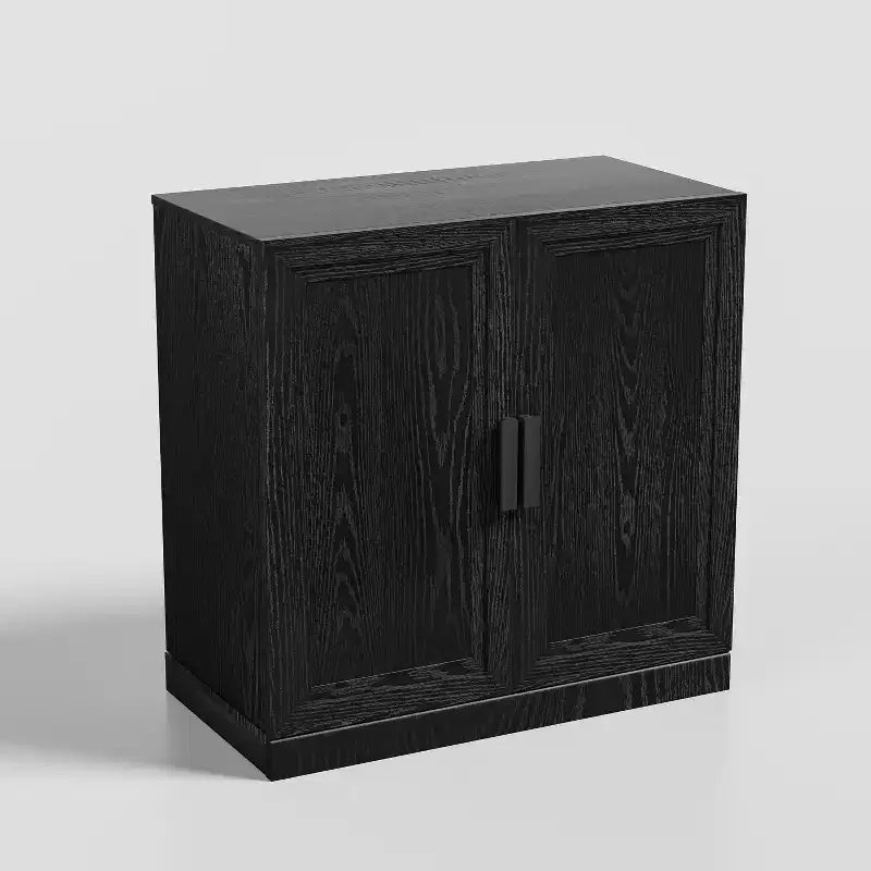 Madia Buffet in Legno Nero da 31" con 2 Ante e Ripiano Regolabile