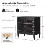 Set di 2 tavolini da notte con 3 cassetti in stile rustico con presa di corrente integrata