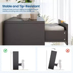 Cassettiera a 5 cassetti scanalata per camera da letto, cassettiera moderna alta 120 cm con maniglie in metallo dorato, cassettiera in legno per armadio, corridoio, ingresso
