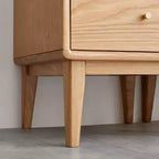 Mobiletto singolo in rovere con anta in vetro e maniglia in ottone, rovere naturale