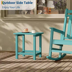 Tavolino da esterno quadrato in HDPE - Tavolino da giardino resistente stile Adirondack per spiaggia, portico - Resistente alle intemperie e facile da montare