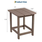 Tavolino da esterno quadrato in HDPE - Tavolino da giardino resistente stile Adirondack per spiaggia, portico - Resistente alle intemperie e facile da montare