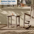 Tavolino da esterno quadrato in HDPE - Tavolino da giardino resistente stile Adirondack per spiaggia, portico - Resistente alle intemperie e facile da montare