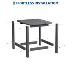 Tavolino da esterno quadrato in HDPE - Tavolino da giardino resistente stile Adirondack per spiaggia, portico - Resistente alle intemperie e facile da montare