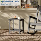 Tavolino da esterno quadrato in HDPE - Tavolino da giardino resistente stile Adirondack per spiaggia, portico - Resistente alle intemperie e facile da montare