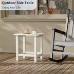 Tavolino da esterno quadrato in HDPE - Tavolino da giardino resistente stile Adirondack per spiaggia, portico - Resistente alle intemperie e facile da montare