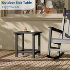Tavolino da esterno quadrato in HDPE - Tavolino da giardino resistente stile Adirondack per spiaggia, portico - Resistente alle intemperie e facile da montare