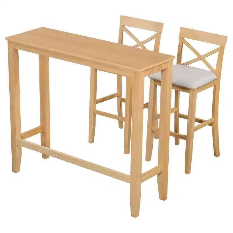 Set tavolo da pranzo altezza bancone stile rustico con sedie per angolo colazione