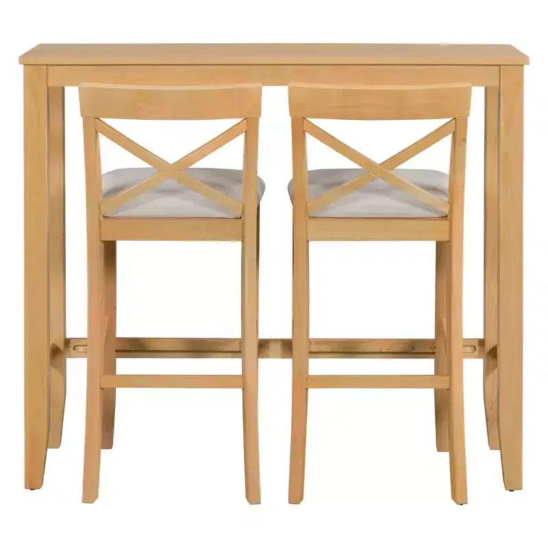 Set tavolo da pranzo altezza bancone stile rustico con sedie per angolo colazione