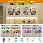 Dispensa smart da cucina da 71" con luci RGB Bluetooth e presa di corrente