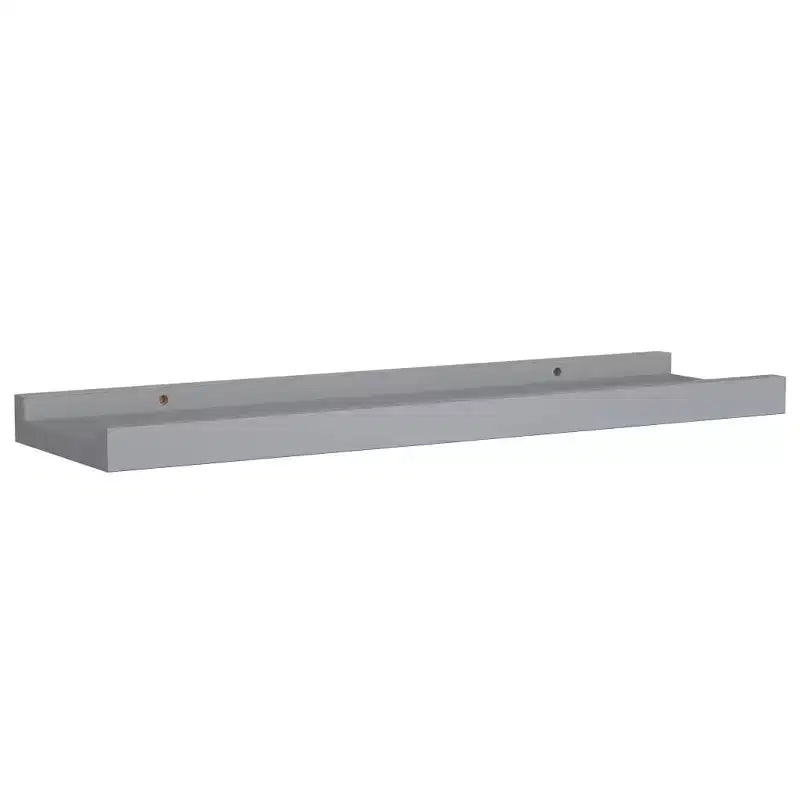 Set di 2 mensole a cornice con sporgenza in MDF grigio, piccole, da parete