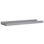Set di 2 mensole a cornice con sporgenza in MDF grigio, piccole, da parete