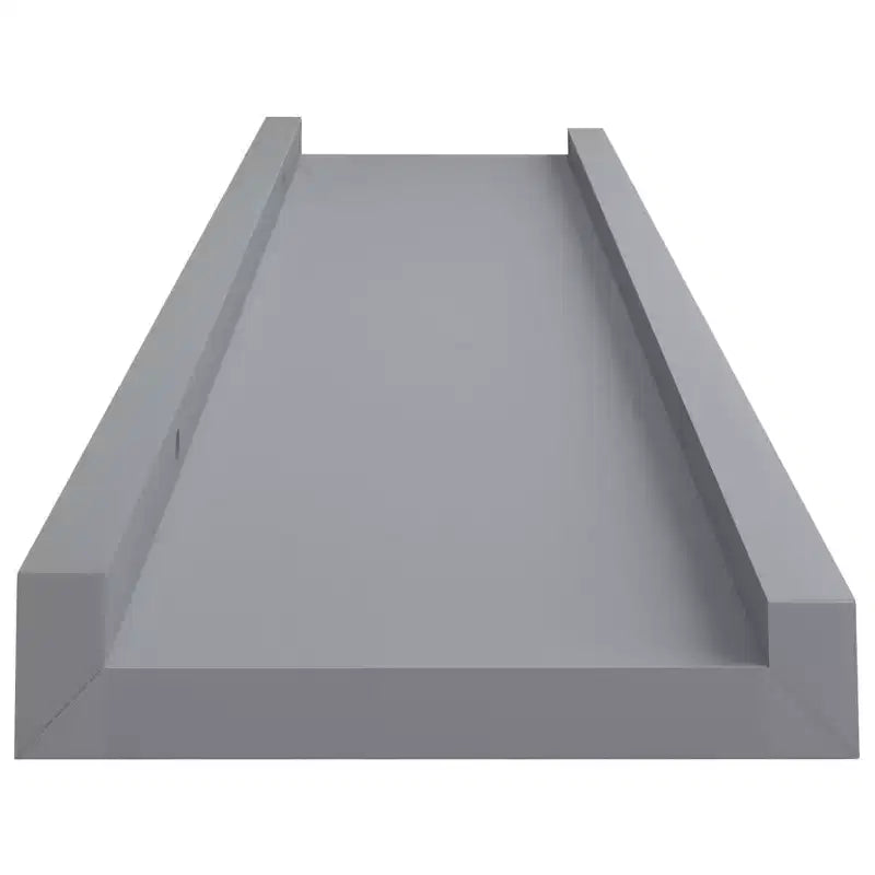 Set di 2 mensole a cornice con sporgenza in MDF grigio, piccole, da parete